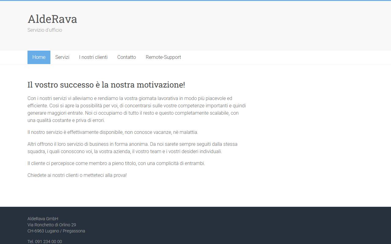 Anteprima del sito: AldeRava Sagl