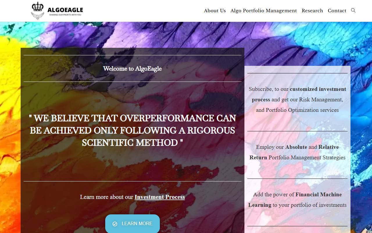 Anteprima del sito: AlgoEagle Sagl