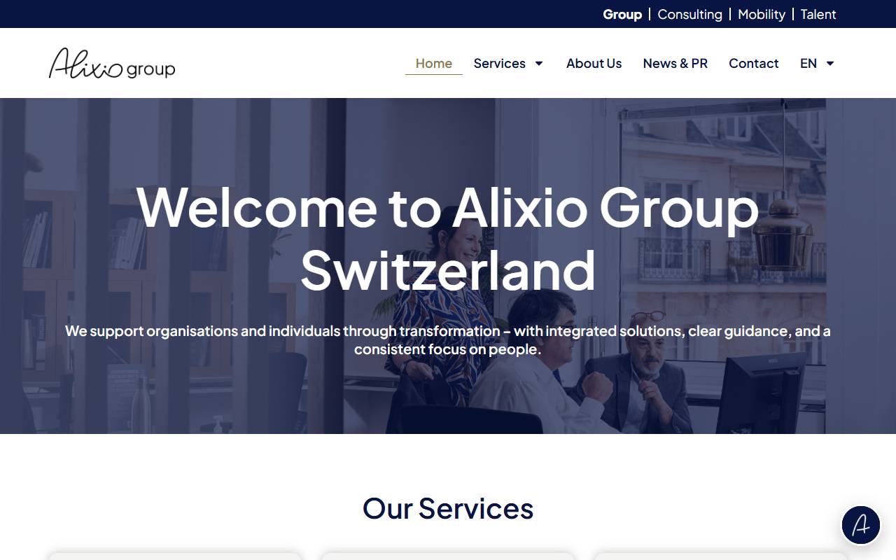Anteprima del sito: Alixio Group Ticino Sagl