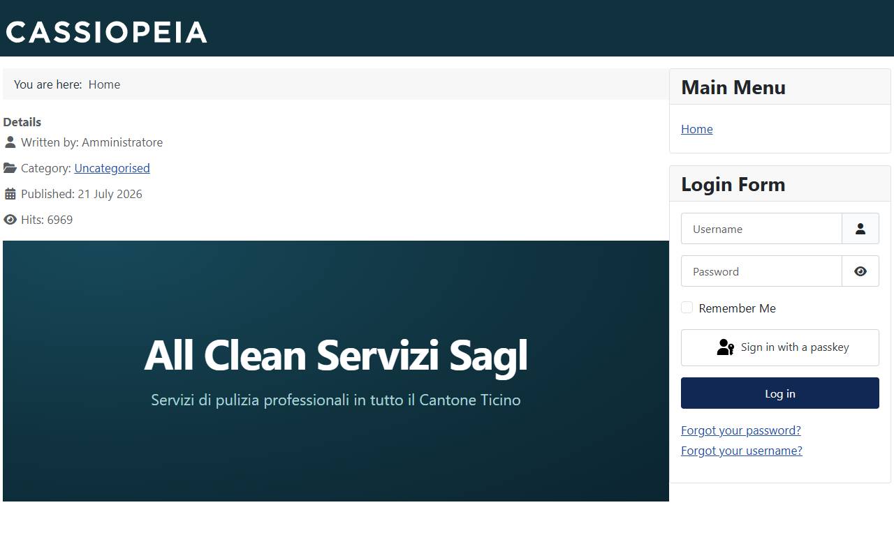 Anteprima del sito: All Clean Servizi Sagl