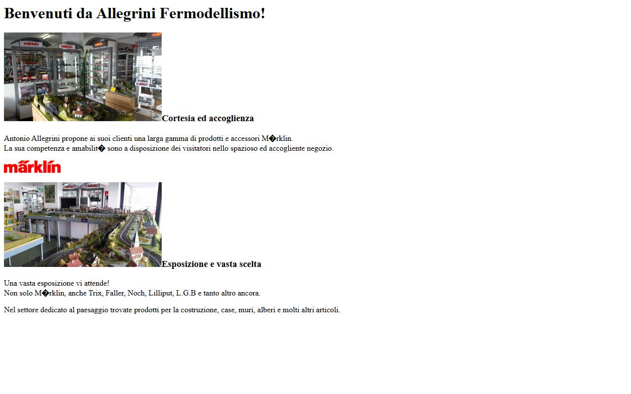 Anteprima del sito: Allegrini Fermodellismo