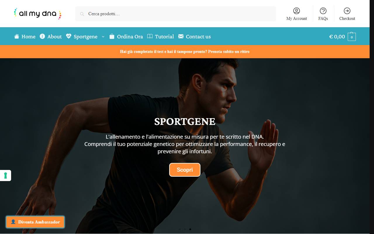 Anteprima del sito: AllMyDNA GmbH