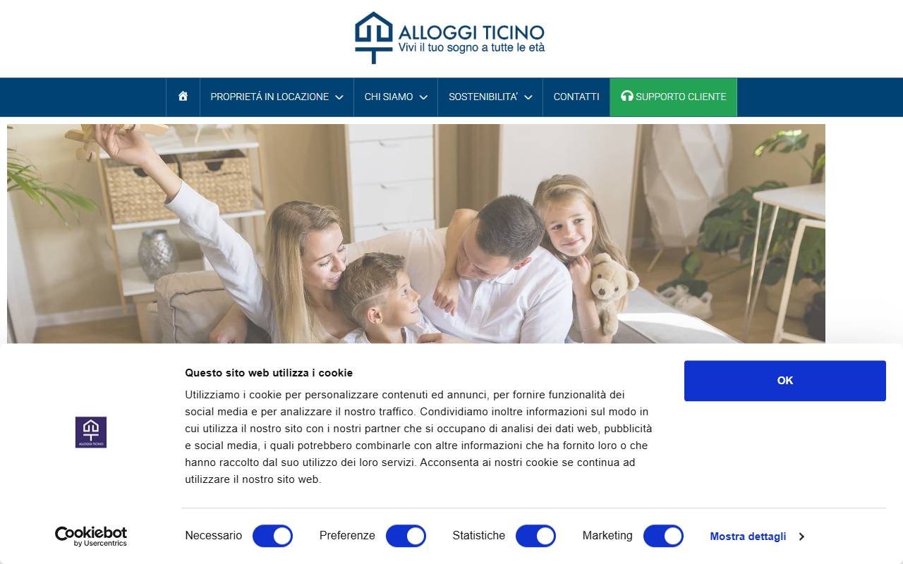 Anteprima del sito: Alloggi Ticino Luganese SA