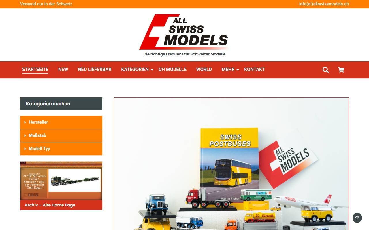 Anteprima del sito: ALL SWISS MODELS Sagl