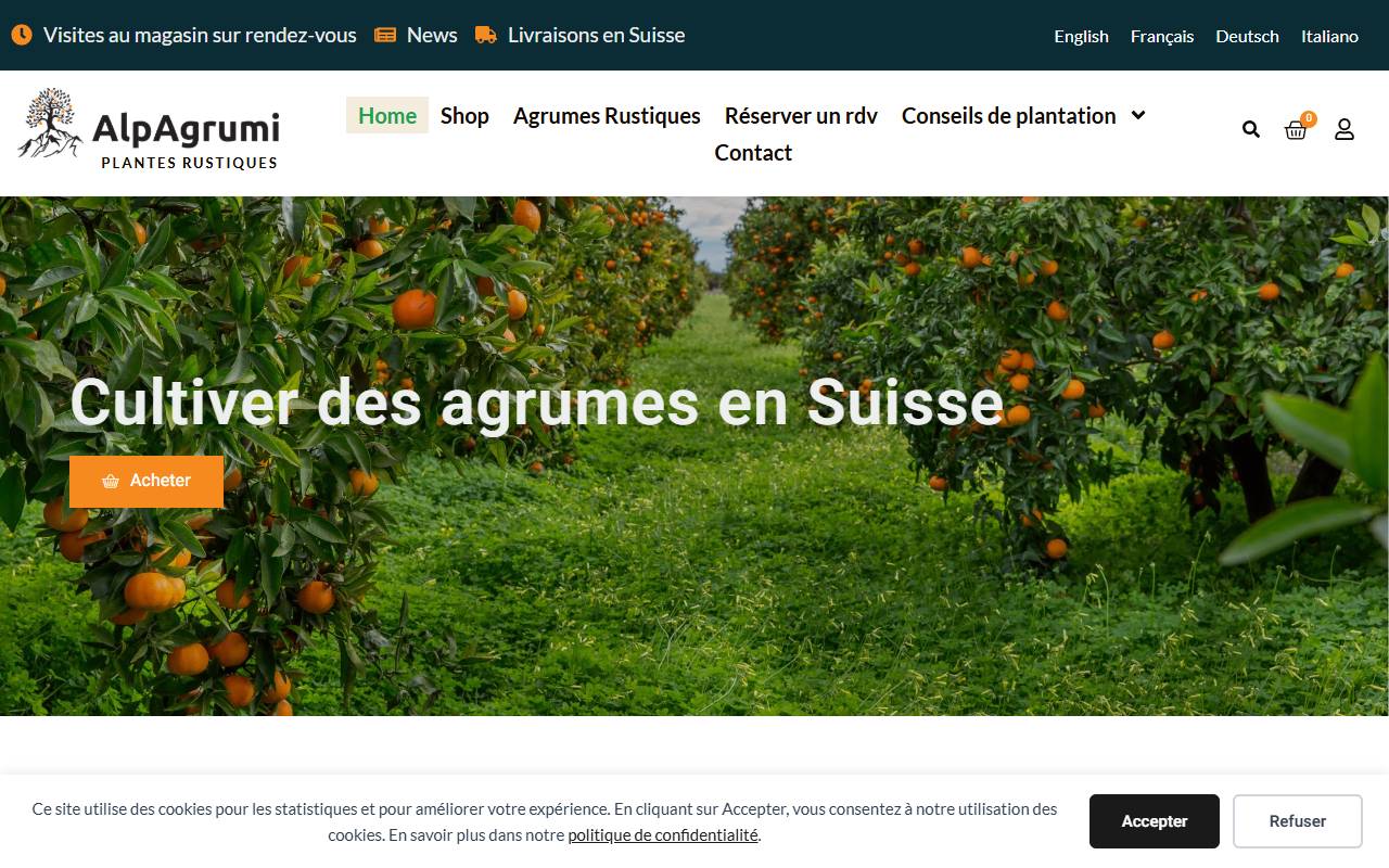 Anteprima del sito: AlpAgrumi Sagl