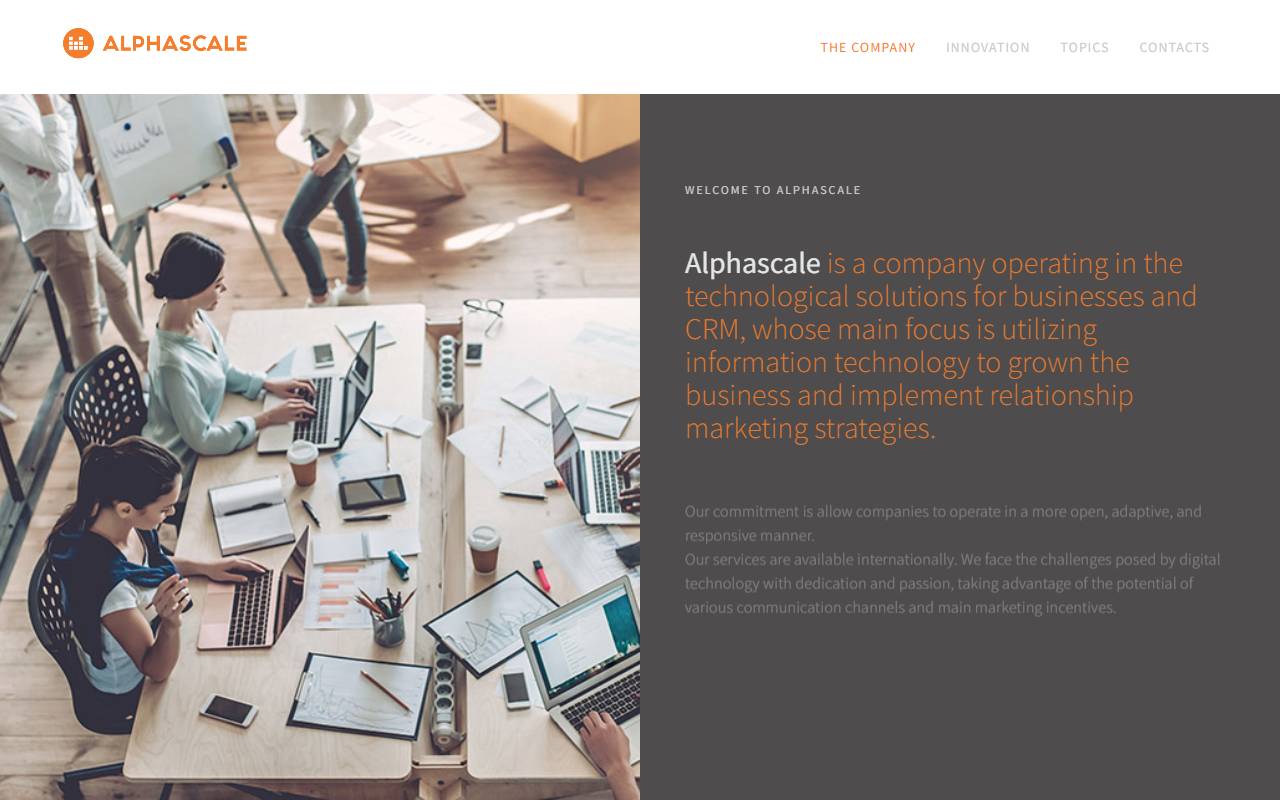 Anteprima del sito: Alphascale Media GMBH