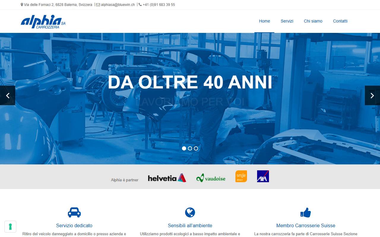 Anteprima del sito: Carrozzeria Alphia SA