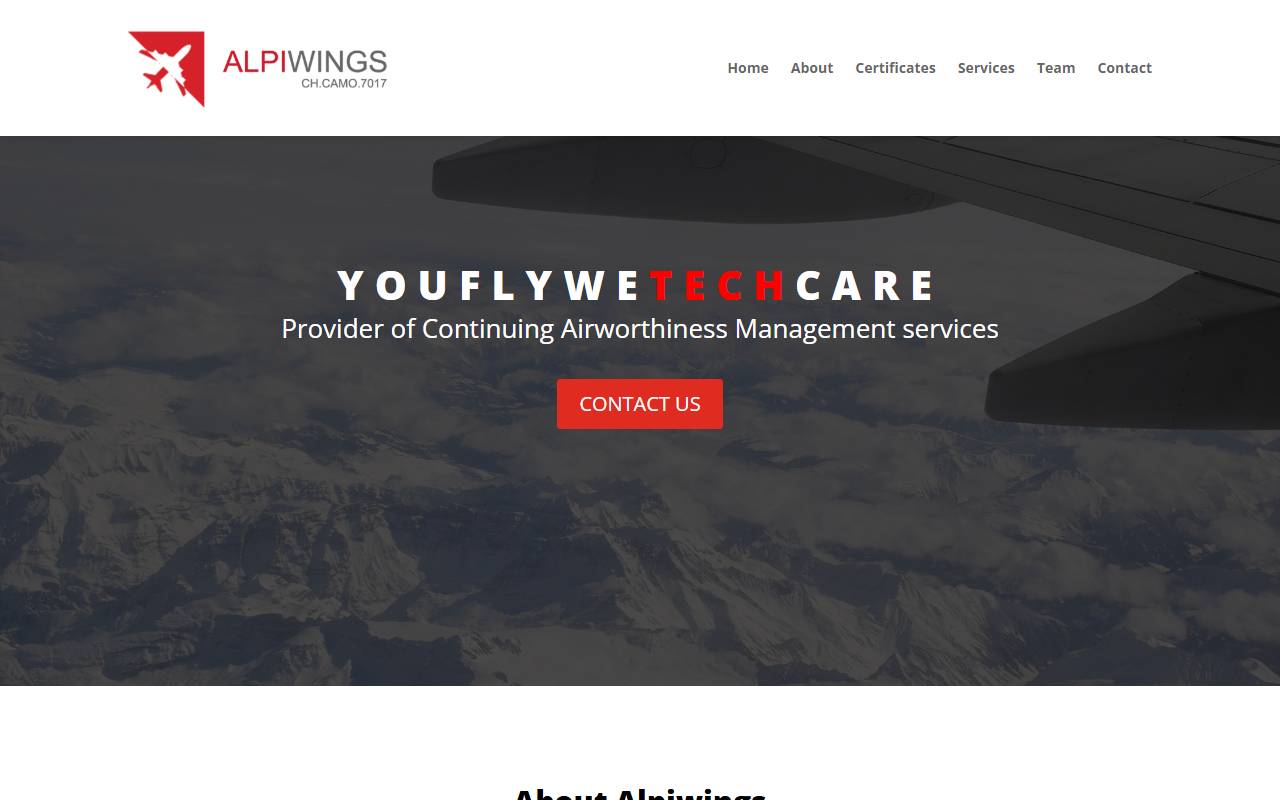 Anteprima del sito: Alpiwings Sagl