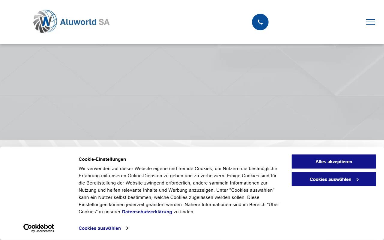 Anteprima del sito: Aluworld SA