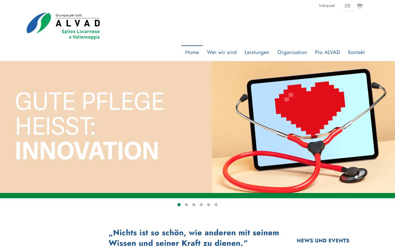 Anteprima del sito: FONDAZIONE PRO ALVAD