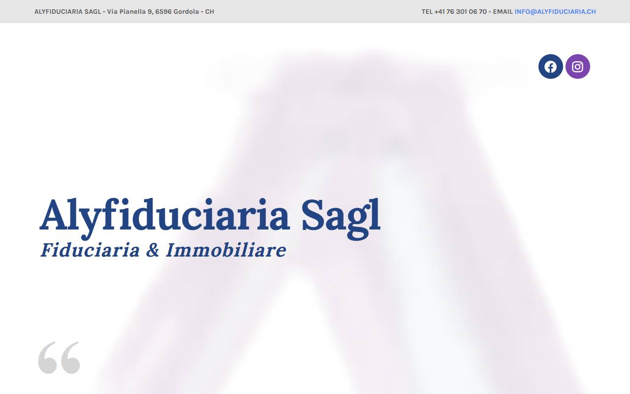 Anteprima del sito: Alyfiduciaria Sagl