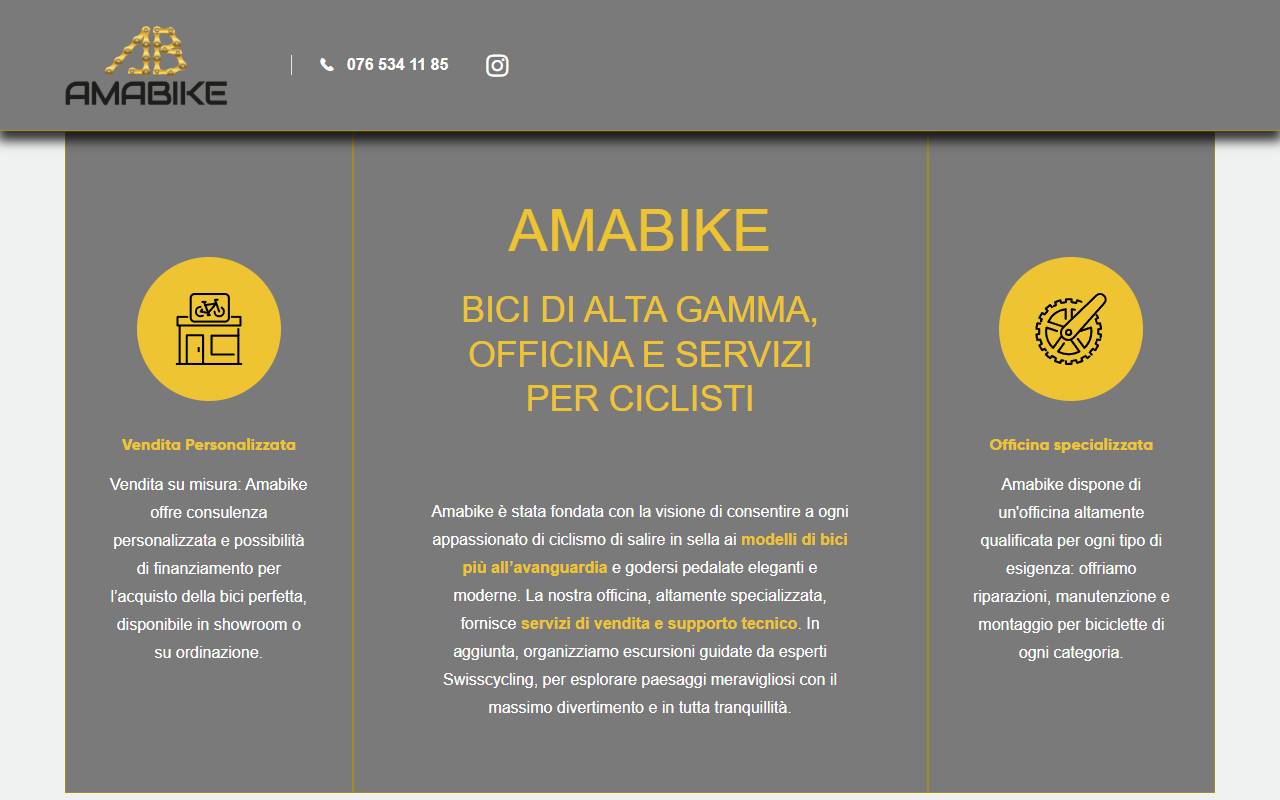 Anteprima del sito: Amabike SA