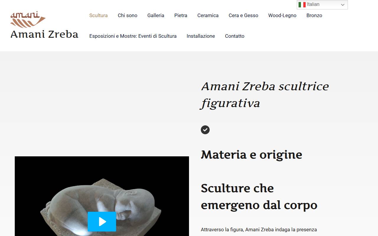 Anteprima del sito: Amani Zreba Scultura