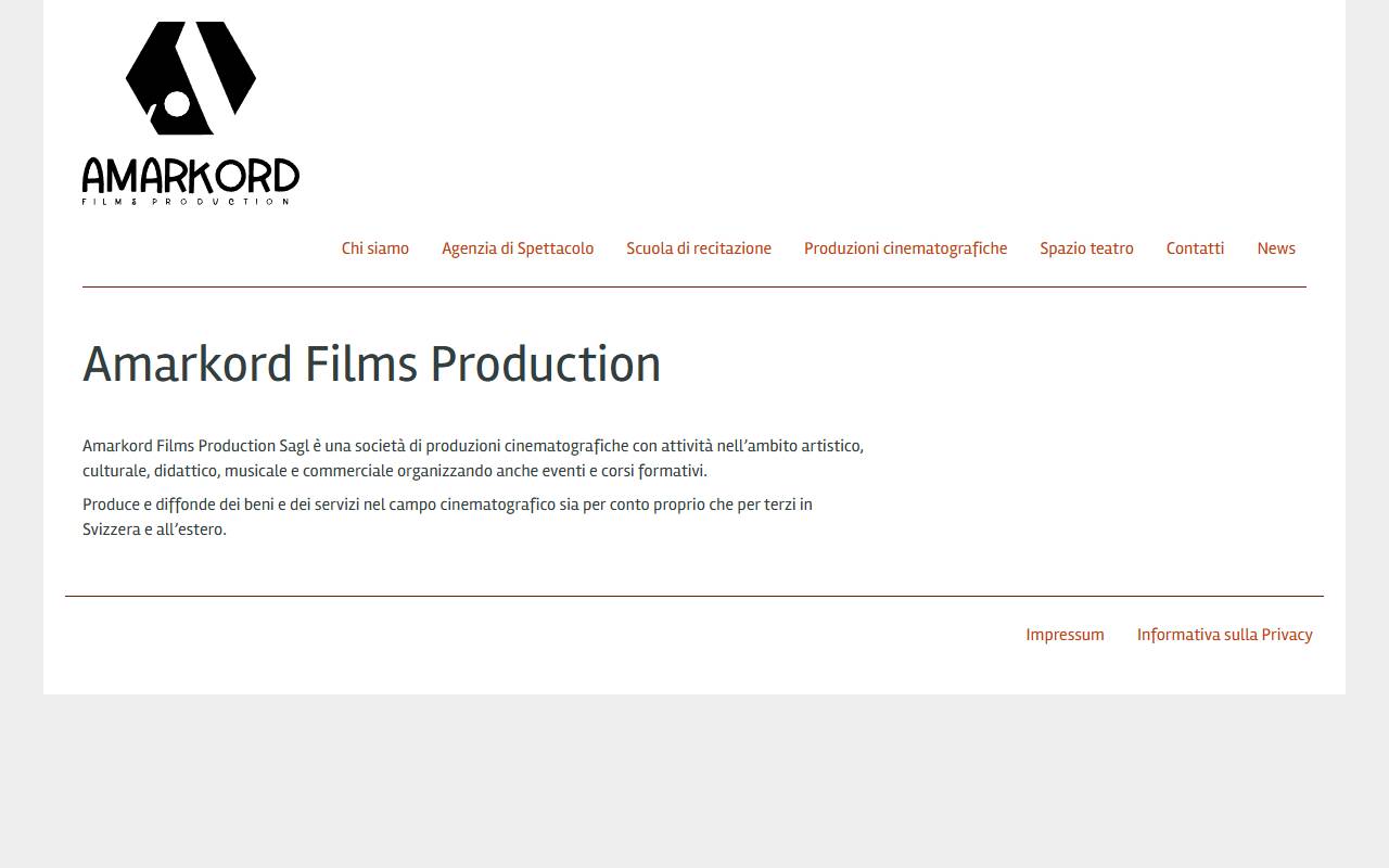 Anteprima del sito: Amarkord Films Production Sagl