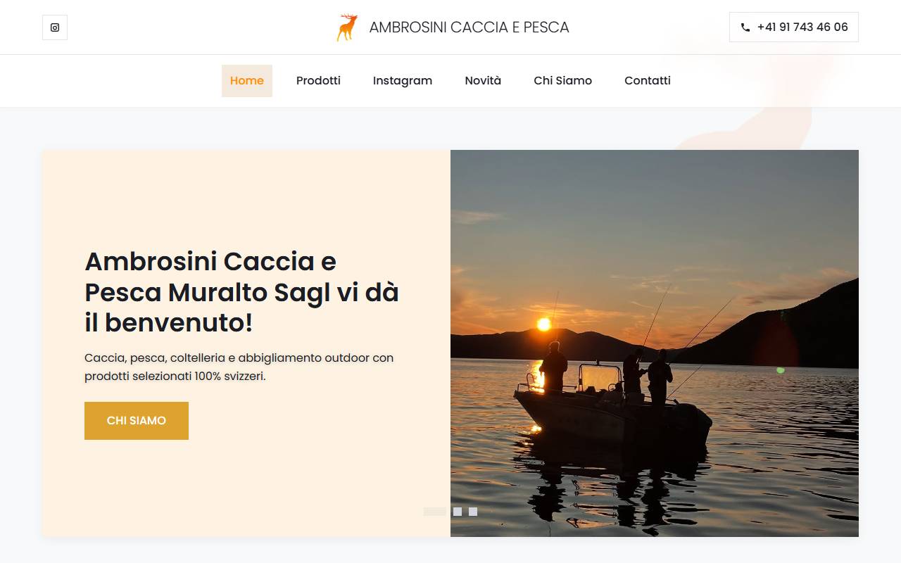 Anteprima del sito: Ambrosini Caccia e Pesca Muralto Sagl