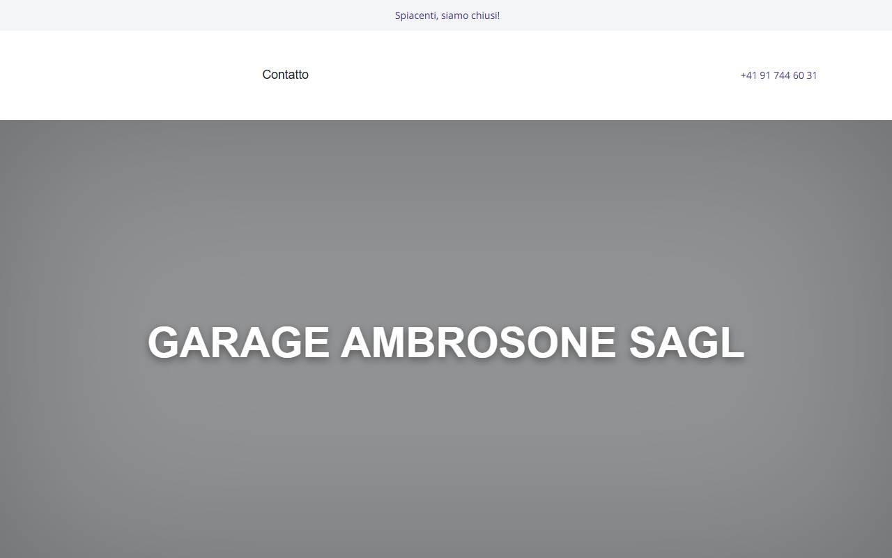 Anteprima del sito: GARAGE AMBROSONE SAGL