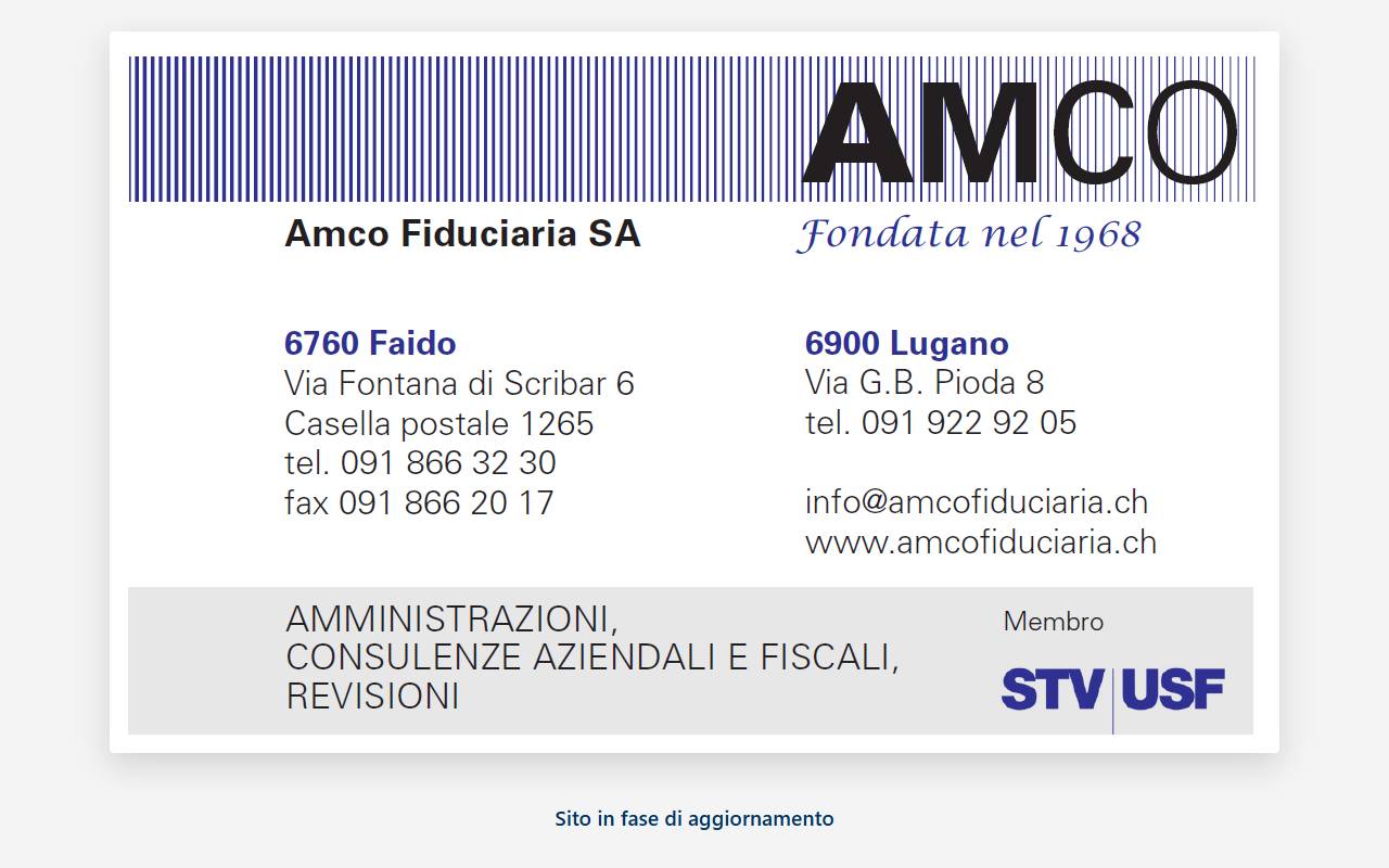 Anteprima del sito: Amco Fiduciaria SA