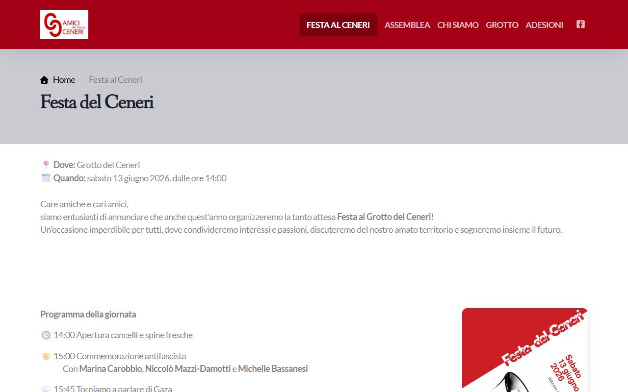 Anteprima del sito: Associazione amici del Monte Ceneri