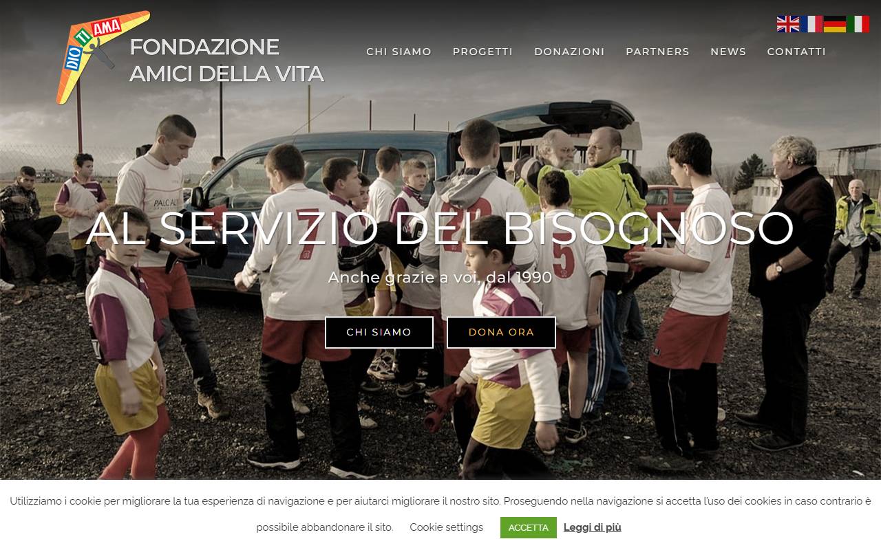 Anteprima del sito: Fondazione Amici della Vita