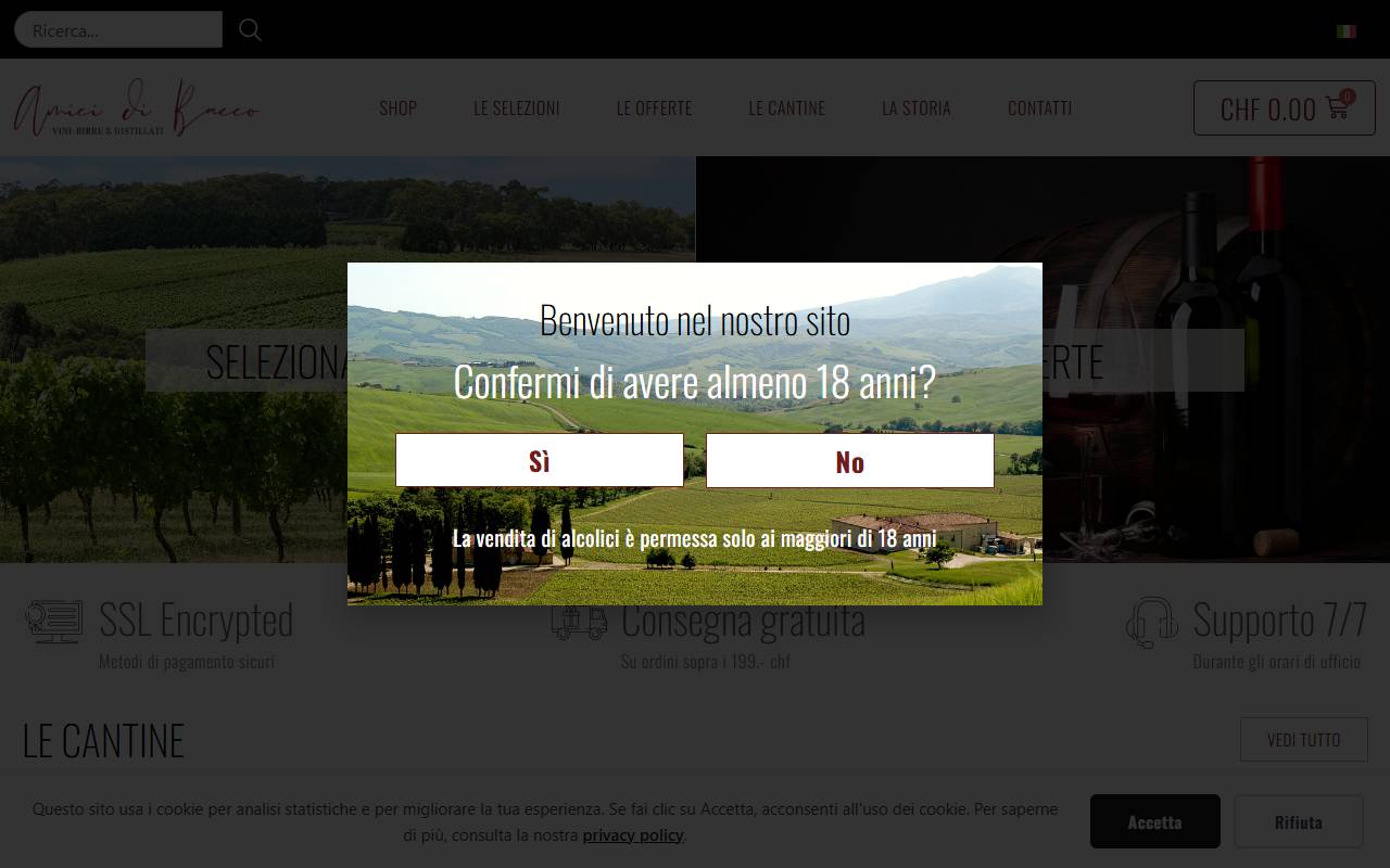 Anteprima del sito: Amici di Bacco Sagl
