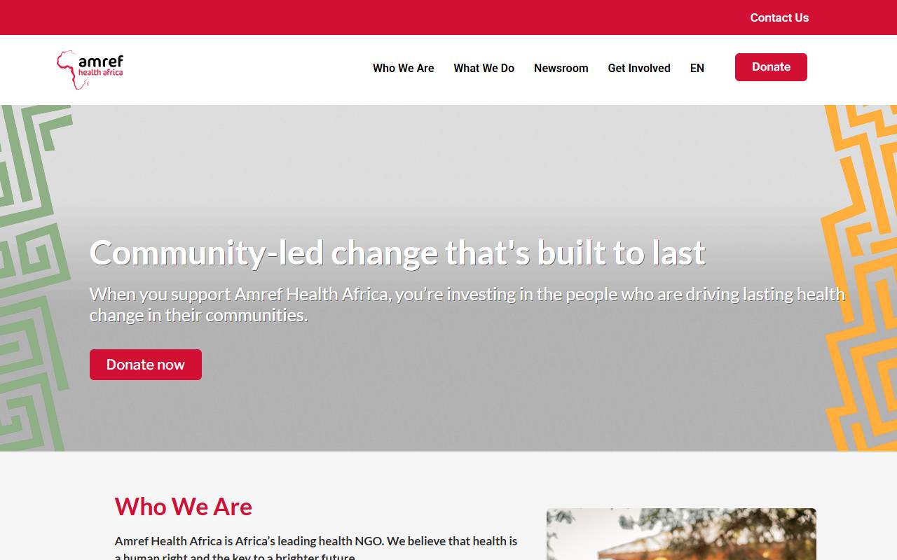 Anteprima del sito: Fondazione Amref Health Africa