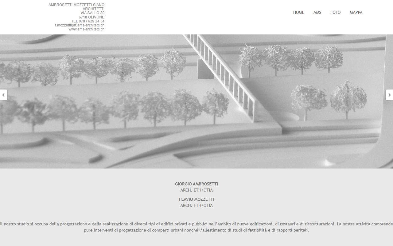 Anteprima del sito: AMBROSETTI MOZZETTI SIANO ARCHITETTI, titolare Flavio Mozzetti
