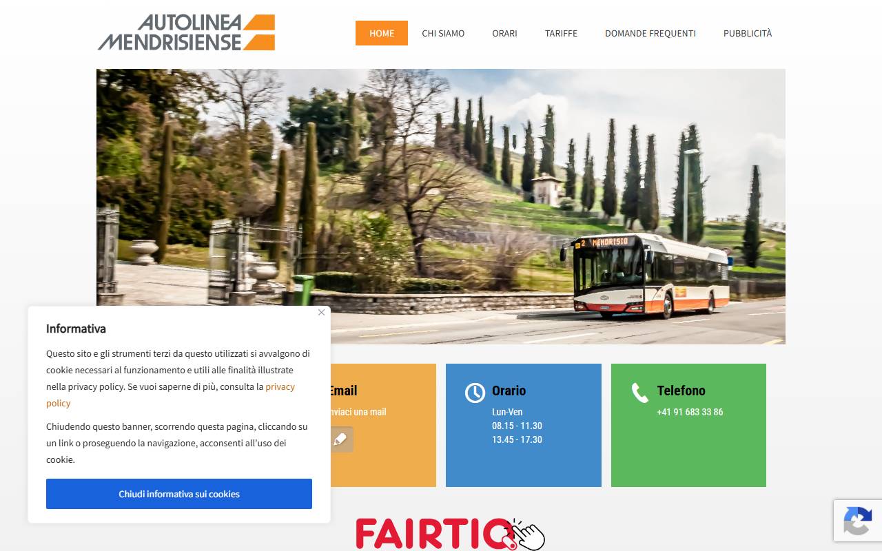Anteprima del sito: AMSA - Autolinea Mendrisiense SA