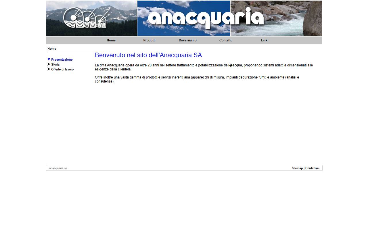Anteprima del sito: Anacquaria SA