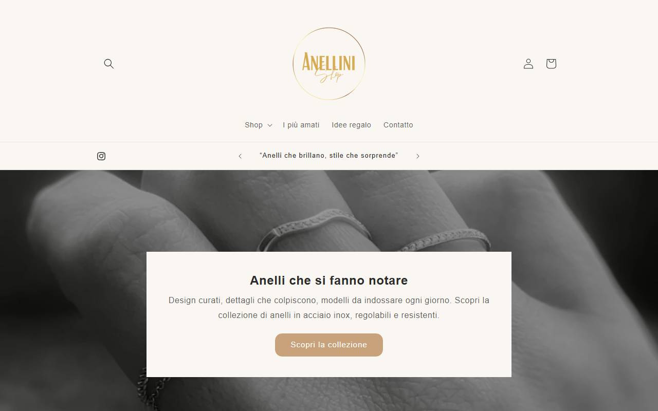 Anteprima del sito: AnelliniShop di Alexandra Gammaidoni