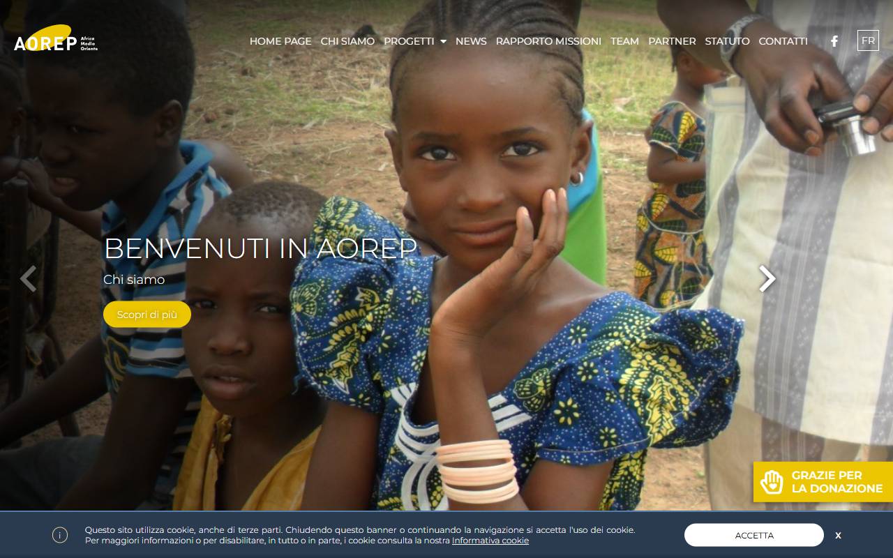 Anteprima del sito: Associazione per l'organizzazione e la realizzazione di eventi e progetti in Africa e Medio Oriente (AOREP, Africa e Medio Oriente)