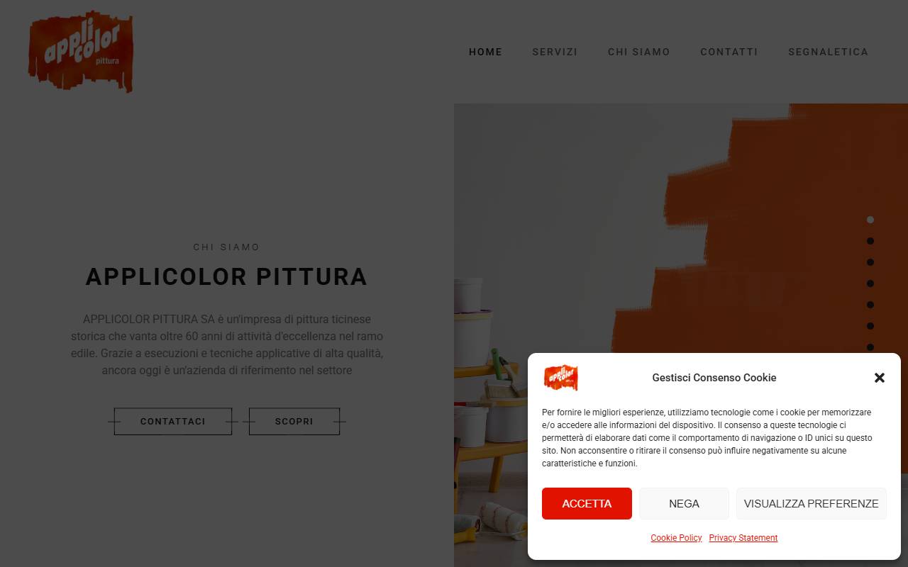 Anteprima del sito: Applicolor Pittura SA