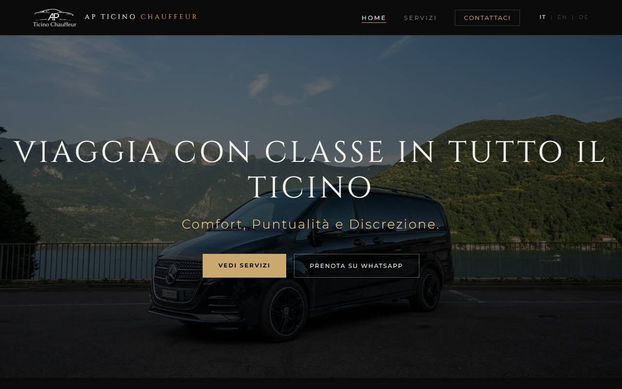 Anteprima del sito: AP Ticino Chauffeur Sagl