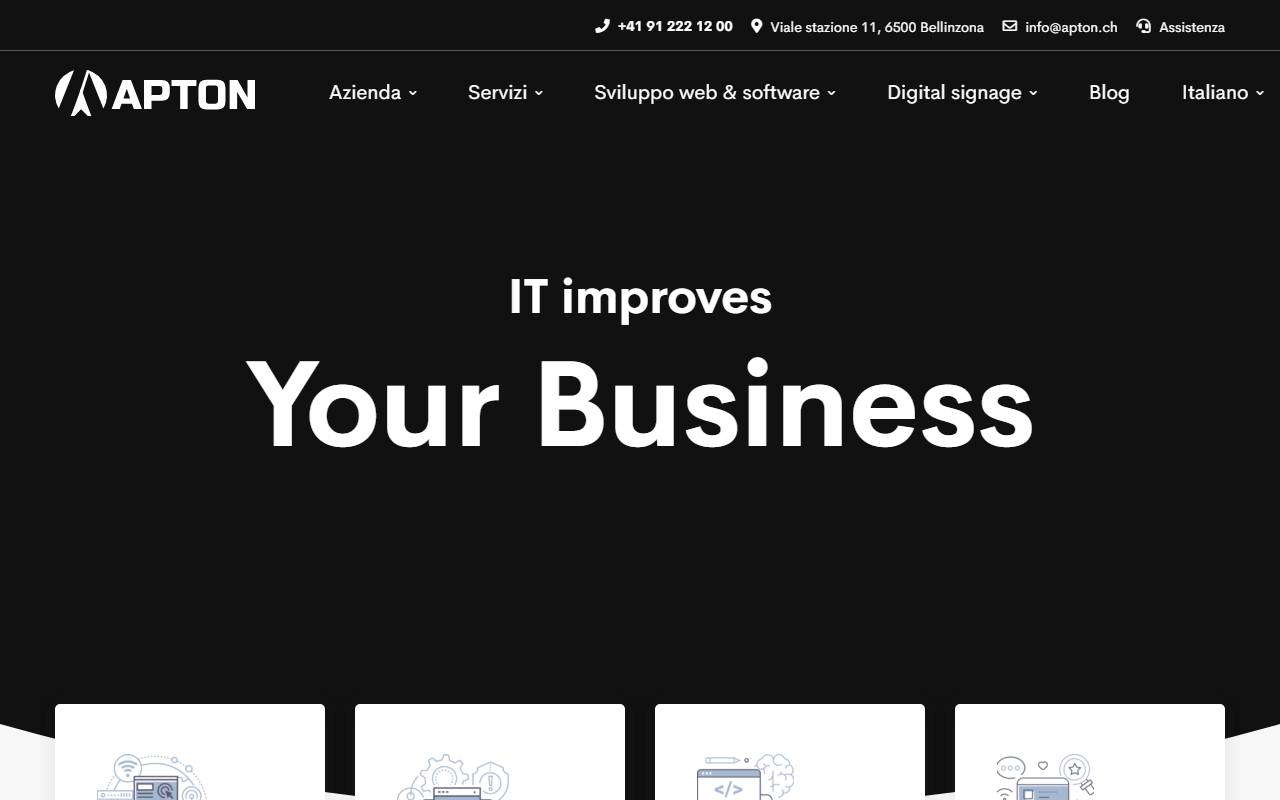Anteprima del sito: APTON SAGL