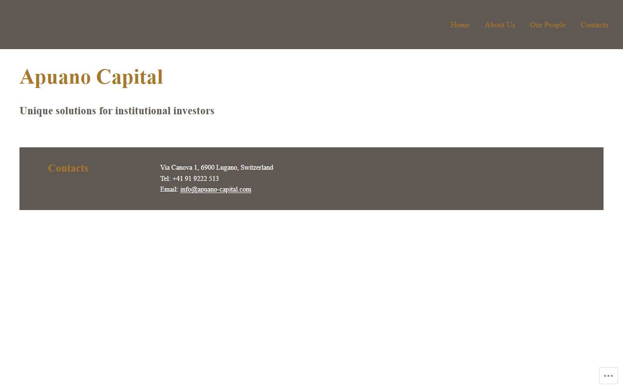 Anteprima del sito: APUANO CAPITAL SA