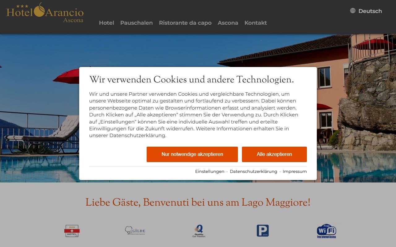 Anteprima del sito: Hotel Arancio di Nanzer Roger