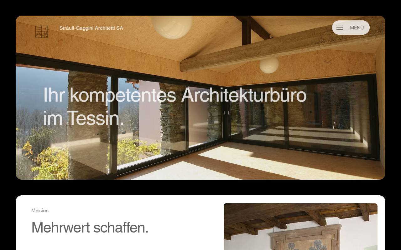 Anteprima del sito: Sträuli-Gaggini Architetti SA