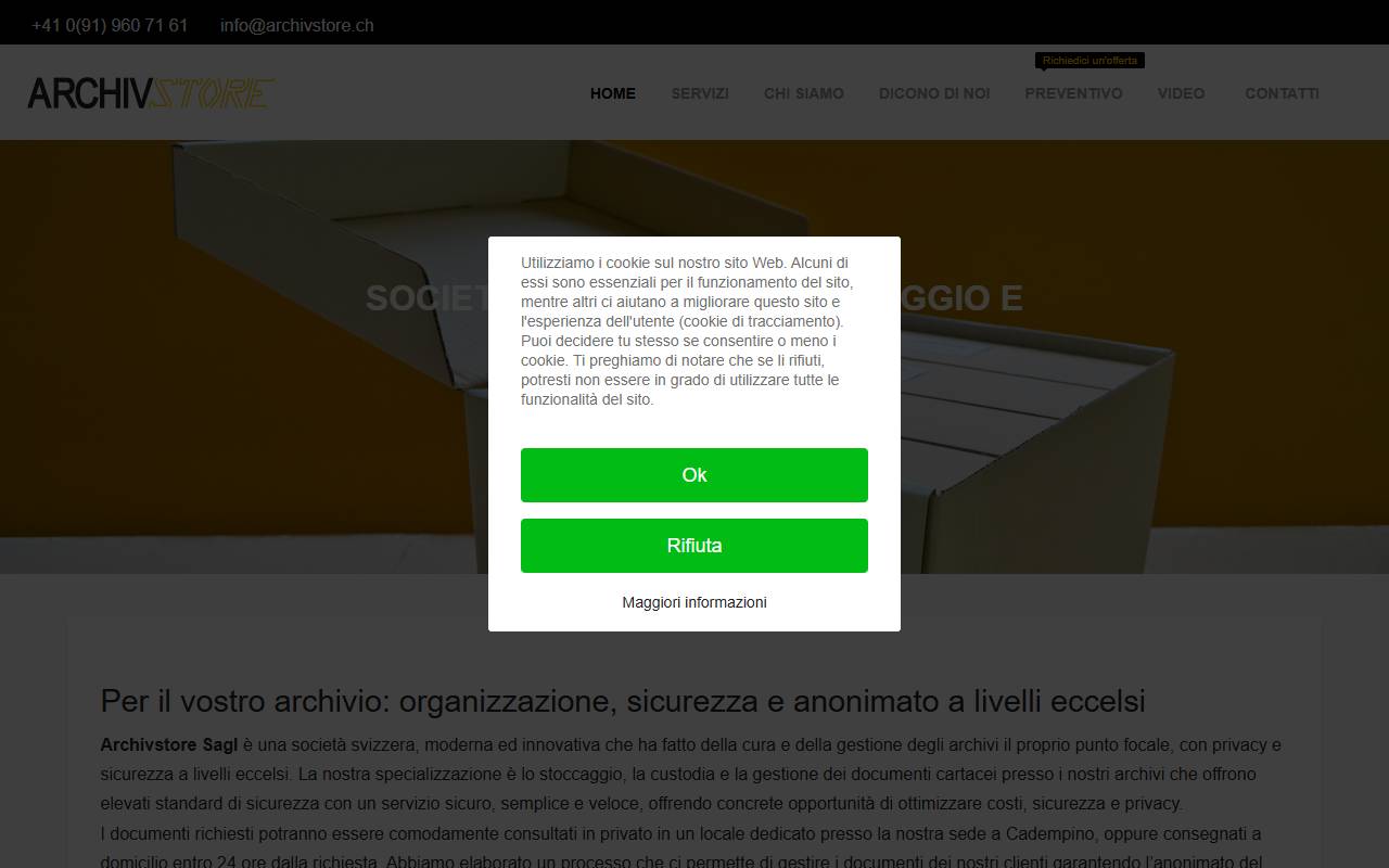 Anteprima del sito: Archivstore Sagl