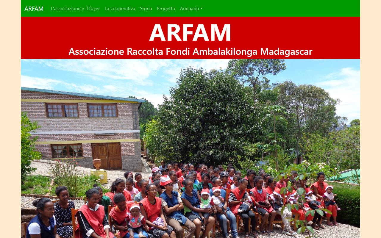 Anteprima del sito: ARFAM Associazione per la raccolta dei fondi Ambalakilonga Madagascar