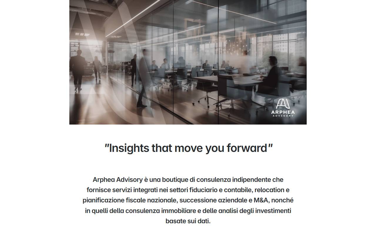 Anteprima del sito: Arphea Advisory Sagl