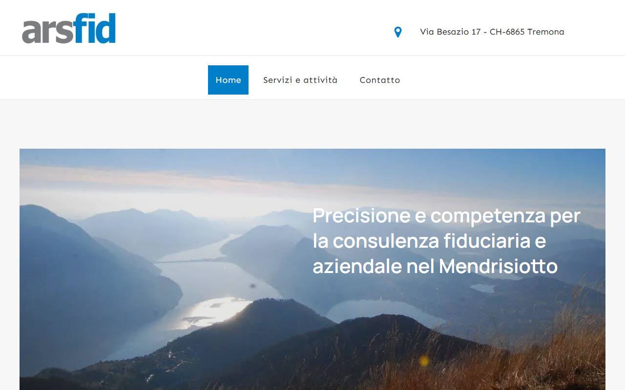Anteprima del sito: Arsfid di Vanessa Jelmini