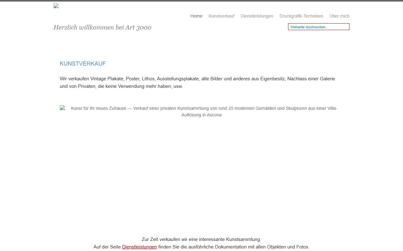 Anteprima del sito: Art 3000 GmbH