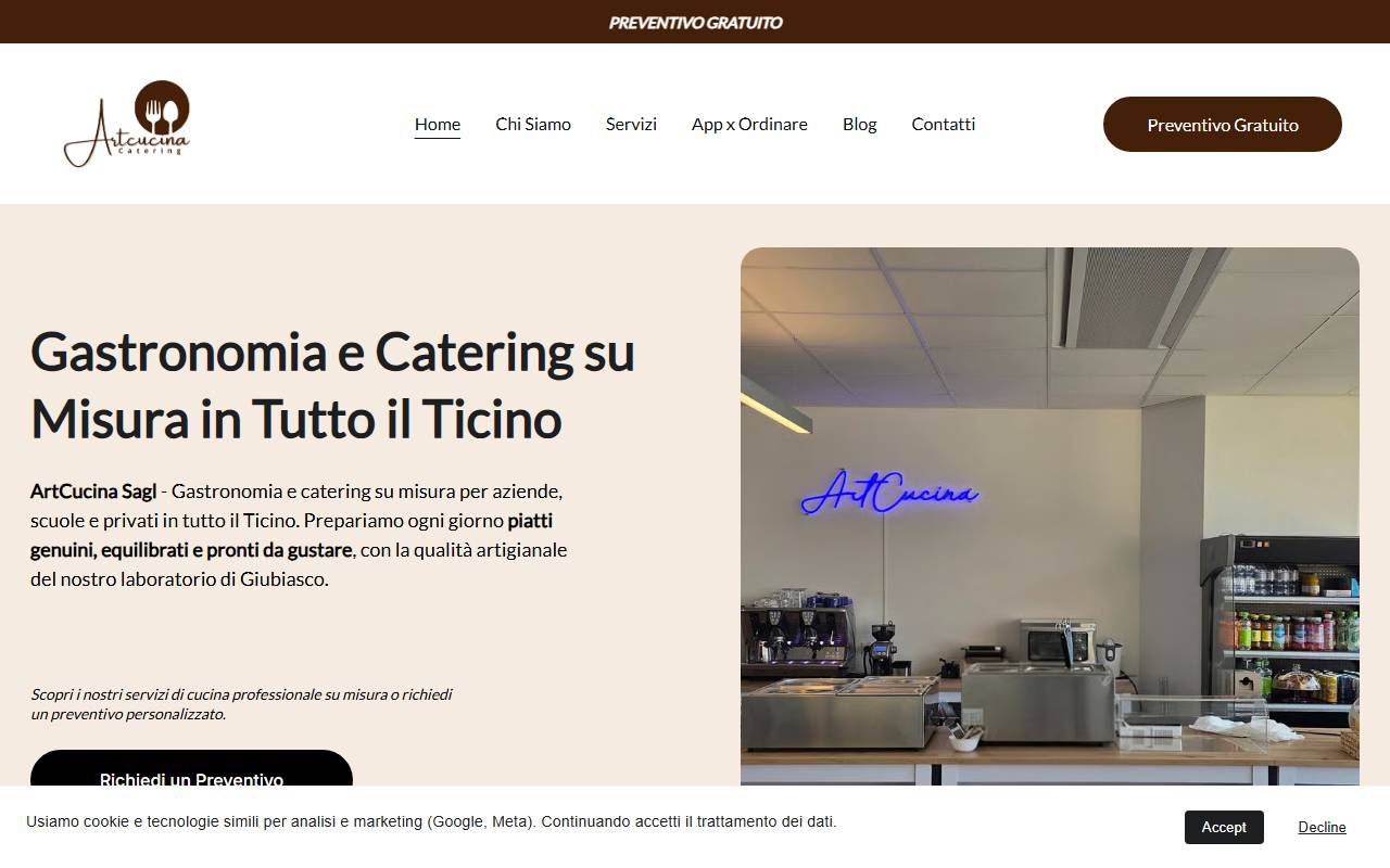 Anteprima del sito: Artcucina Sagl