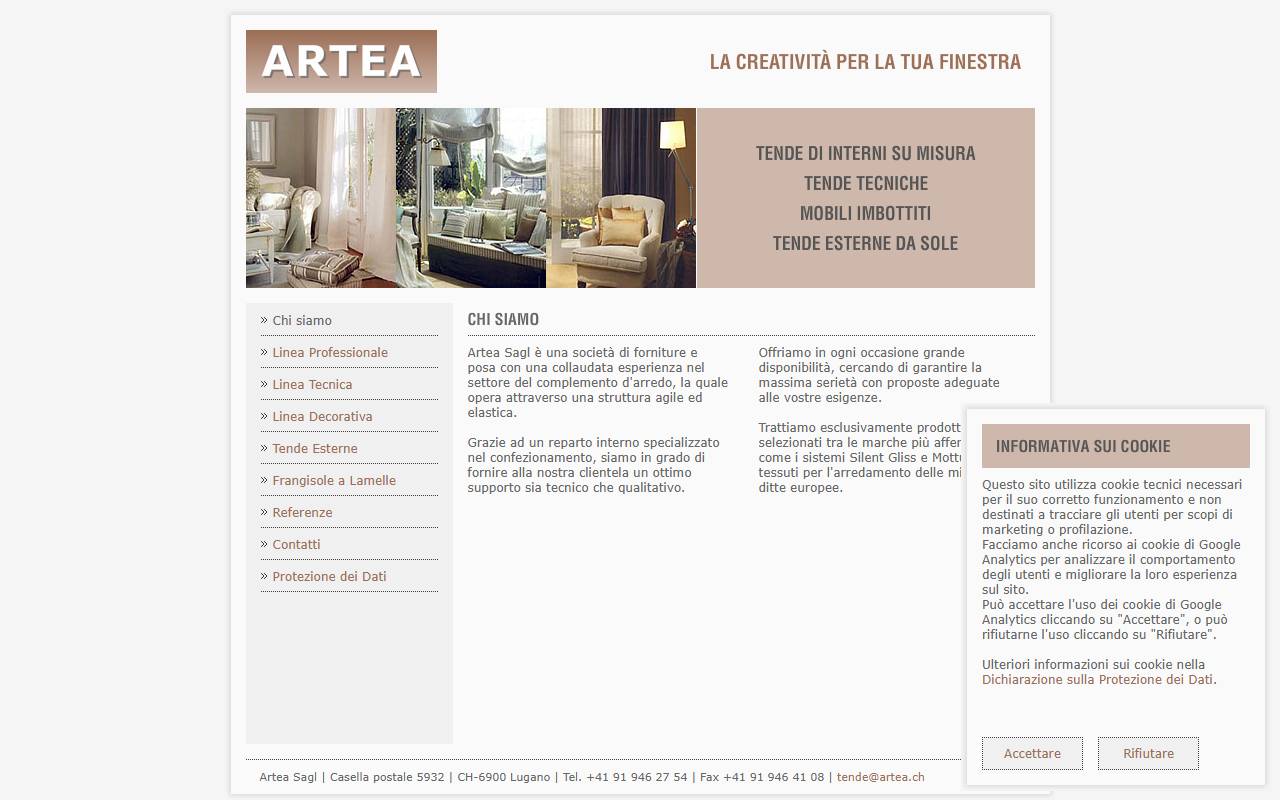 Anteprima del sito: Artea Sagl