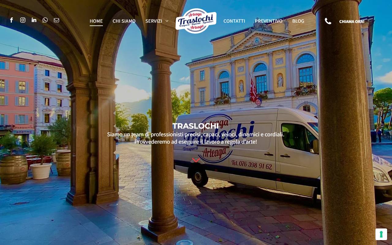 Anteprima del sito: Arteaga Traslochi & Logistic Sagl