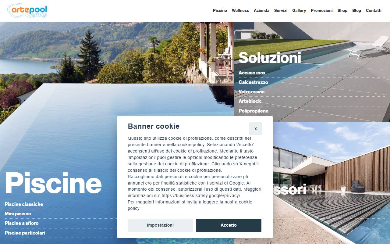 Anteprima del sito: Arte Pool Sagl