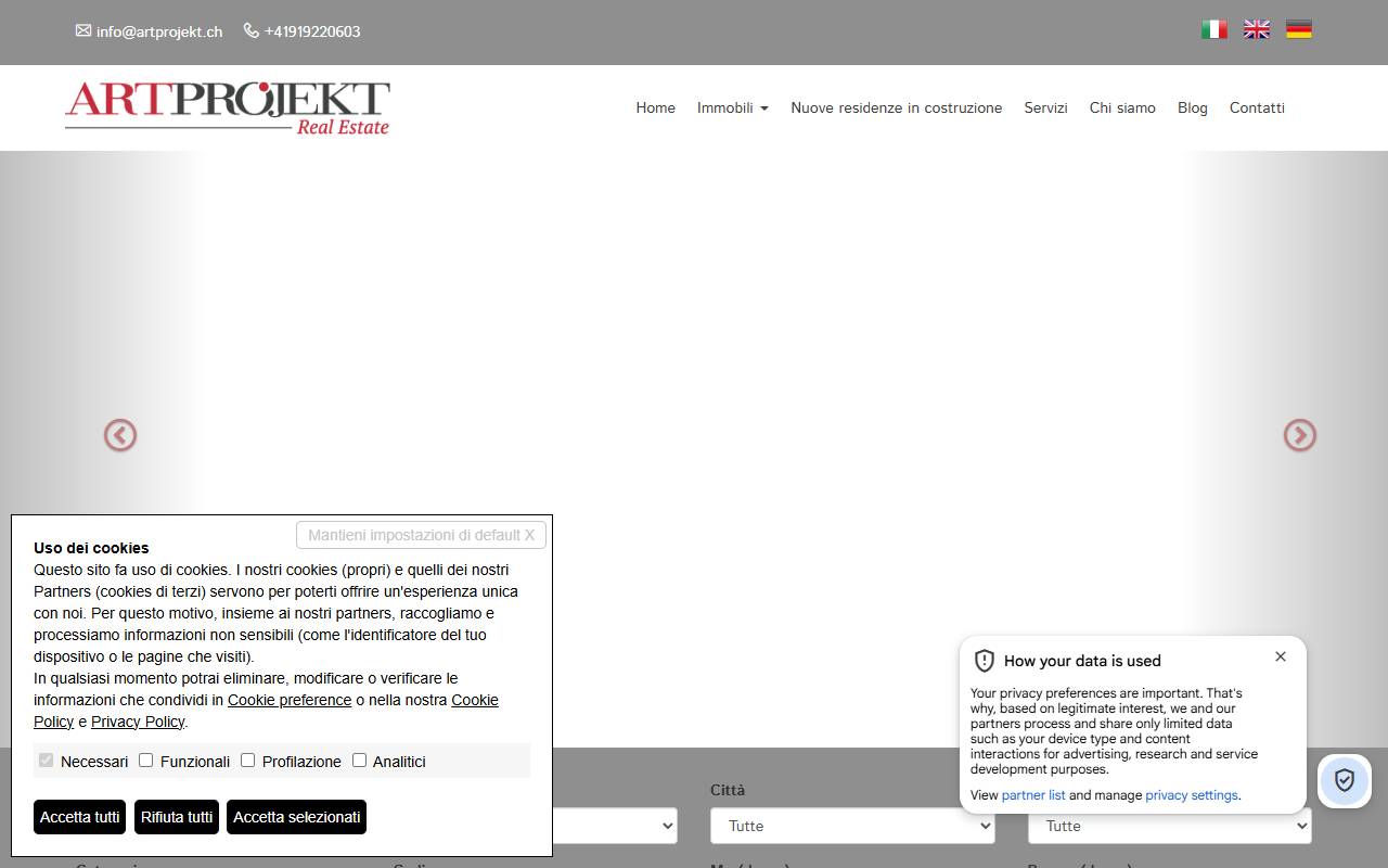 Anteprima del sito: Artprojekt SA
