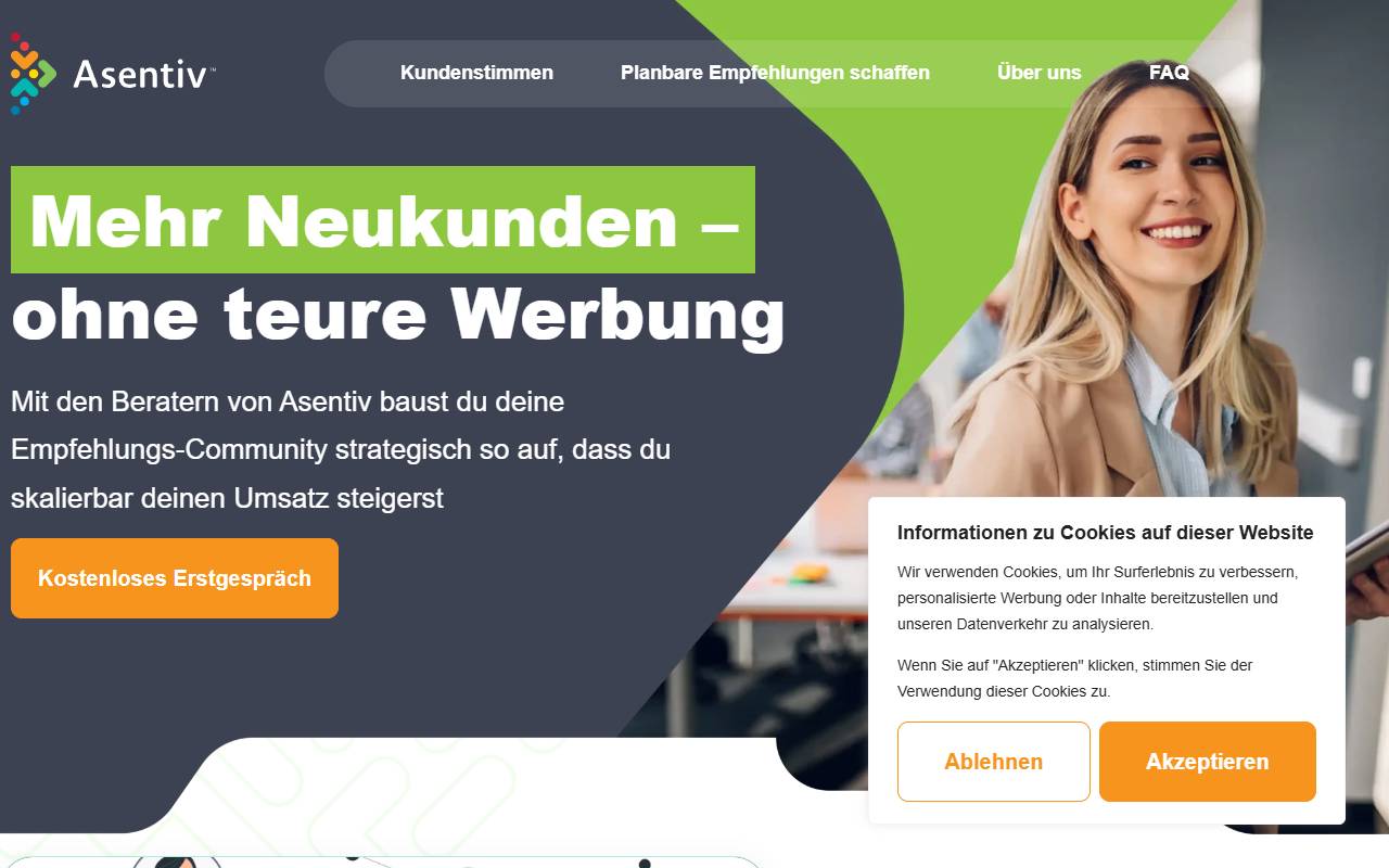 Anteprima del sito: Asentiv Global AG
