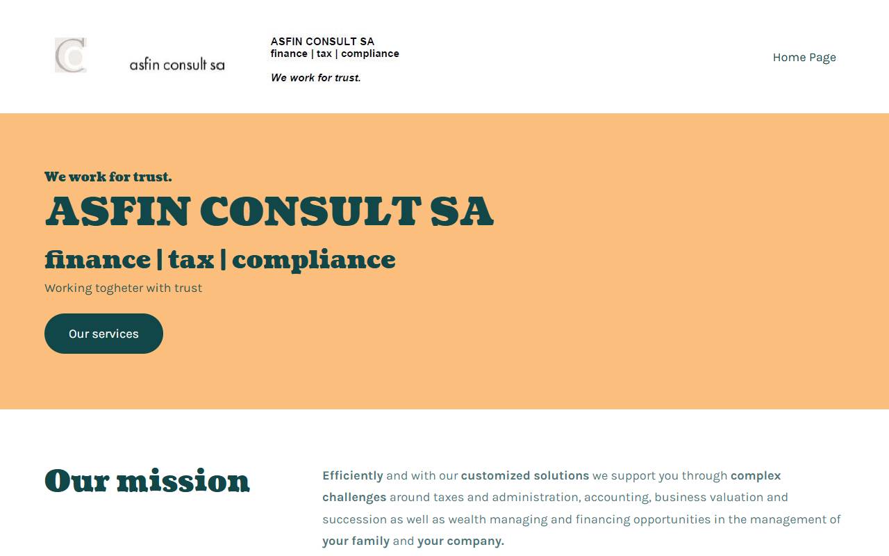Anteprima del sito: Asfin Consult SA
