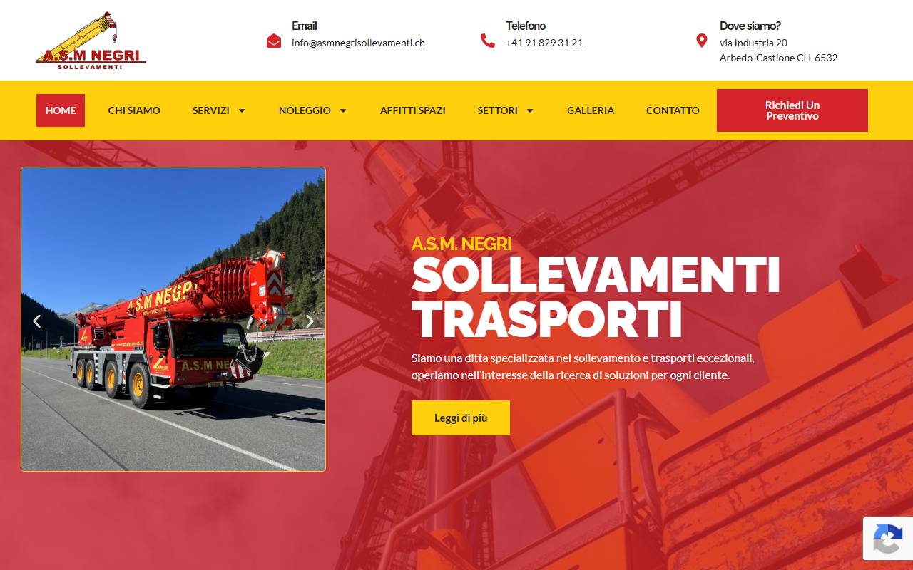 Anteprima del sito: ASM Negri Sollevamenti SA