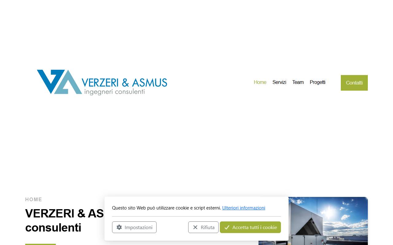 Anteprima del sito: VERZERI & ASMUS SAGL, Ingegneri Consulenti